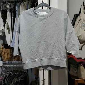 Cropped short sleeve sweatshirt